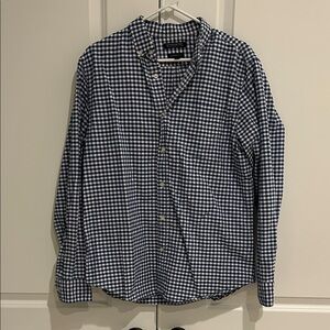 Banana Republic Navy and White Oxford Shirt, Camden Fit, 100% Cotton